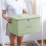 NNEAGS 2X Green Large Portable Double Zipper Storage Box Moisture Proof Clothes Basket Foldable Home Organiser