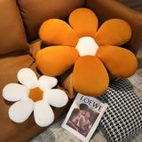 NNEAGS Coffee Daisy Flower Shape Cushion Soft Leaning Bedside Pad Floor Plush Pillow Home Decor