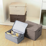NNEAGS 2X Coffee Large Portable Double Zipper Storage Box Moisture Proof Clothes Basket Foldable Home Organiser