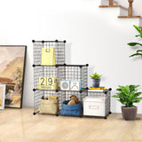 NNEAGS 2X Black Portable 6-Cube 3 Column Storage Organiser Foldable DIY Modular Grid Space Saving Shelf