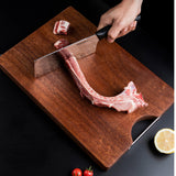 NNEAGS 2X 50cm Rectangular Wooden Ebony Butcher Block Non-slip Chopping Food Serving Tray Charcuterie Board