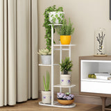 NNEAGS 2X 7 Tier 8 Pots White Metal Plant Rack Flowerpot Storage Display Stand Holder Home Garden Decor