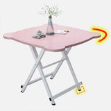 NNEAGS Pink Minimalist Cat Ear Folding Table Indoor Outdoor Portable Stall Desk Home Decor