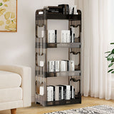 NNEAGS 38x24cm Black 3 Tier Bookshelf & Cosmetic Storage Organizer Trolley Rack