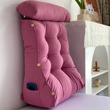 NNEAGS 2X 60cm Magenta Triangular Wedge Lumbar Pillow Headboard Backrest Sofa Bed Cushion Home Decor