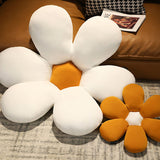 NNEAGS 2X White Daisy Flower Shape Cushion Soft Leaning Bedside Pad Floor Plush Pillow Home Decor