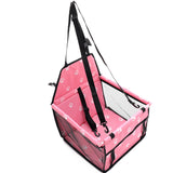 NNEAGS 2X Waterproof Pet Booster Car Seat Breathable Mesh Safety Travel Portable Dog Carrier Bag Pink