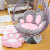 NNEAGS 2X Grey Paw Shape Cushion Warm Lazy Sofa Decorative Pillow Backseat Plush Mat Home Decor