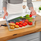 NNEAGS 200mm Clear Gastronorm GN Pan 1/1 Food Tray Storage Bundle of 2