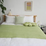 NNEAGS Green Acrylic Knitted Throw Blanket Solid Fringed Warm Cozy Woven Cover Couch Bed Sofa Home Decor