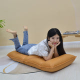 NNEAGS 4X Yellow Lounge Recliner Lazy Sofa Bed Tatami Cushion Collapsible Backrest Seat Home Office Decor