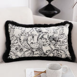 NNEAGS 35cm Elegant Decorative Luxury Victorian Rose French Embroidery Throw Pillow