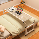 NNEAGS 120x45cm Wood Cross Bed Movable Desk Table w/ Adjustable Length & Height