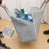 NNEAGS 2X Grey Plaid Medium Storage Luggage Bag Double Zipper Foldable Travel Organiser Essentials
