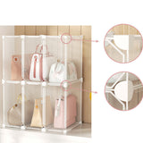 NNEAGS 1 Tier Multifunctional PP Plastic Bag Box Portable Cubby DIY Storage Shelves Stackable Handbag Purse Organiser