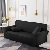 NNEAGS 2-Seater Black Sofa Cover Couch Protector High Stretch Lounge Slipcover Home Decor