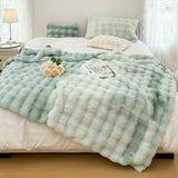 NNEAGS 2X 200cm Light Green Fuzzy Super Soft and Cozy Fluffy Throw Blanket