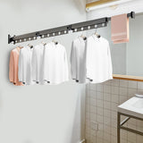 NNEAGS 127.5cm Wall-Mounted Clothing Dry Rack Retractable Space-Saving Foldable Hanger