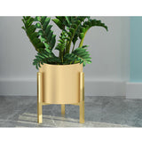 NNEAGS 30CM Gold Metal Plant Stand with Flower Pot Holder Corner Shelving Rack Indoor Display