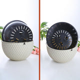 NNEAGS 2X White Small Hanging Resin Flower Pot Self Watering Basket Planter Outdoor Garden Decor