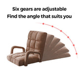 NNEAGS 2X Foldable Lounge Cushion Adjustable Floor Lazy Recliner Chair with Armrest Coffee