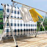NNEAGS 2X 2.4m Portable Standing Clothes Drying Rack Foldable Space-Saving Laundry Holder 3 Poles