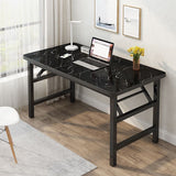 NNEAGS 120x60cm Black Foldable Computer Study Table Easy Assembly Desk No Chair