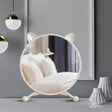 NNEAGS 2X 30cm White Smart Makeup Bedroom Table Mirror Cat Ear Style No LED Light