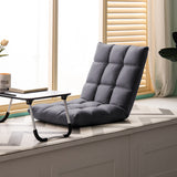 NNEAGS 2X Grey Lounge Floor Recliner Adjustable Gaming Sofa Bed Foldable Indoor Outdoor Backrest Seat Home Office Decor