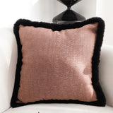 NNEAGS 2X 50cm Mid-century Style Raised Embroidery Texture Edged Square Throw Pillow