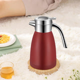 NNEAGS 2X 2.2L Stainless Steel Kettle Insulated Vacuum Flask Water Coffee Jug Thermal Red