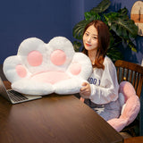 NNEAGS 2X White Paw Shape Cushion Warm Lazy Sofa Decorative Pillow Backseat Plush Mat Home Decor