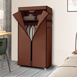 NNEAGS 2X 75x45xcm Brown Clothes Organizer Rack with Zippered Dust Cover