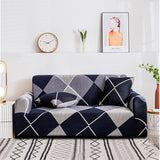 NNEAGS 4-Seater Checkered Sofa Cover Couch Protector High Stretch Lounge Slipcover Home Decor