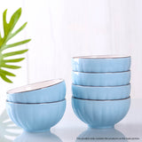 NNEAGS Blue Japanese Style Ceramic Dinnerware Crockery Soup Bowl Plate Server Kitchen Home Decor Set of 12