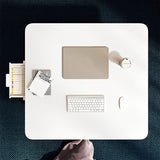 NNEAGS White Portable Floor Table Small Square Space-Saving Mini Desk Home Decor