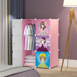 NNEAGS 6 Cubes  Princess Design Portable Wardrobe Divide-Grid Modular Storage Organiser Foldable Closet