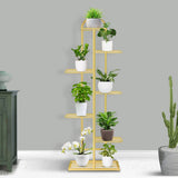 NNEAGS 7 Tier 8 Pots Gold Metal Plant Stand Flowerpot Display Shelf Rack Indoor Home Office Decor