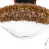 NNEAGS abbee White 3XL Winter Fur Hooded Thick Overcoat Jacket Stylish Lightweight Quilted Warm Puffer Coat