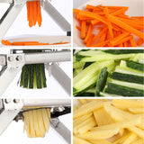 NNEAGS 2X Commercial Potato French Fry Fruit Vegetable Cutter Stainless Steel 3 Blades