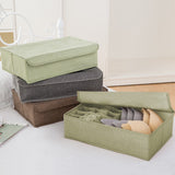 NNEAGS 2X Green Flip Top Underwear Storage Box Foldable Wardrobe Partition Drawer Home Organiser