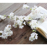 NNEAGS 10X Artificial Silk Flower Fake Cherry Blossom Bouquet Table Decor White