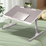 NNEAGS 60X40cm Grey Small Laptop Bed Portable Foldable Study Table Adjustable