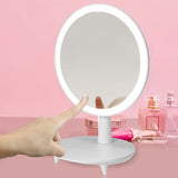 NNEAGS 2X Round White Rechargeable LED Light Makeup Mirror Tabletop Vanity Home Decor