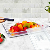 NNEAGS 65mm Clear Gastronorm GN Pan 1/1 Food Tray Storage Bundle of 6 with Lid