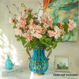 NNEAGS 8 Bunch Artificial Silk Hibiscus 3 Heads Flower Fake Bridal Bouquet Table Decor Pink