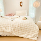 NNEAGS 2X 200cm Creamy White Fur Fuzzy Super Soft and Cozy Fluffy Throw Blanket