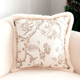 NNEAGS 2X 50cm Light Luxury French Style Printed Plush Pillow Set Throw Pillow
