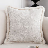 NNEAGS 2X 45cm Pillow Cover French Jacquard Woven France Peony Floral Made Throw Pillow