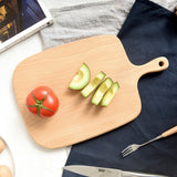 NNEAGS 26cm Brown Rectangle Wooden Serving Tray Chopping Board Paddle with Handle Home Decor
